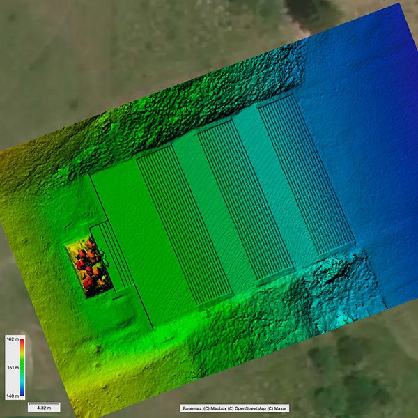 Modèle numérique de terrain (MNT) réalisé par drone pour analyser le relief, les pentes et les différences d'altitude.